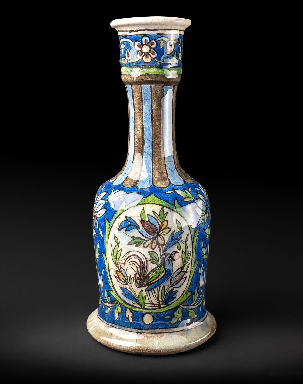 Lot 280: A QAJAR GLAZED POTTERY VASE, PERSIA TEHRAN, 19TH CENTURY