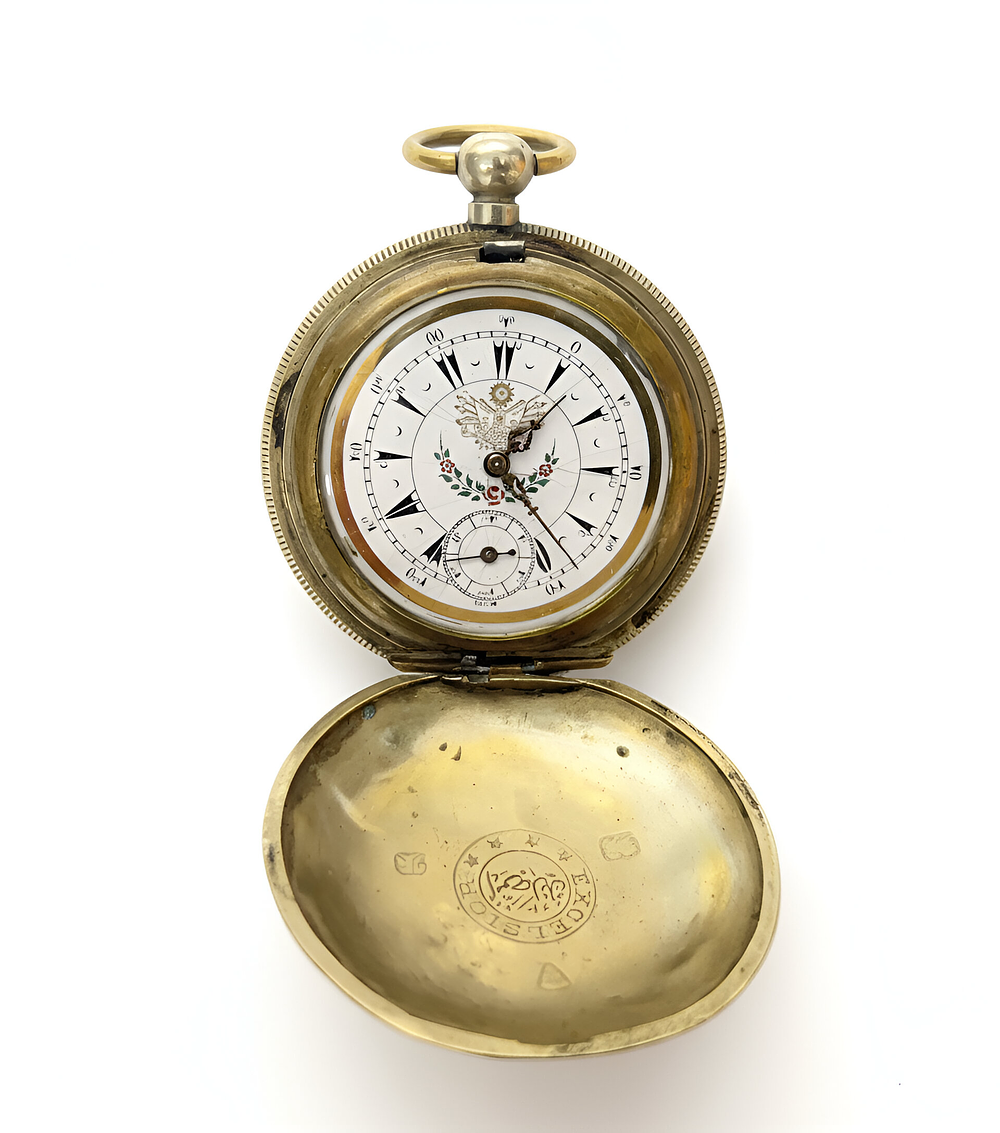 Lot 285: A GILT SILVER TRIPLE CASE ENGRAVED POCKET WATCH BY DENT LONDON FOR THE TURKISH MARKET, OTTOMAN, 19TH CENTURY