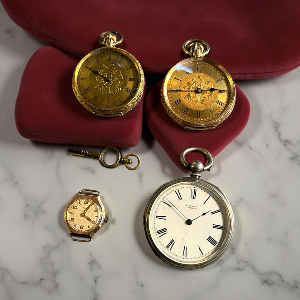 Lot 398: Selection of 18ct and 9ct Gold Fob/Wrist watches