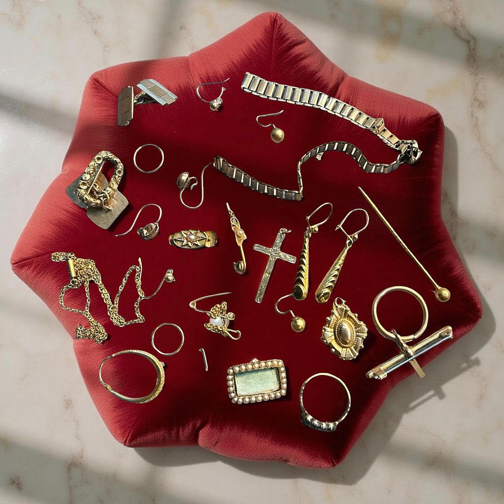 Lot 399: Mixed lot of wounded 9ct gold jewellery