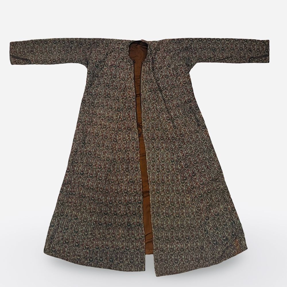 Lot 74: A SIGNED AND DATED QAJAR SENNEH JACKET/COAT, PERSIA PROBABLY KERMAN, DATED 1321 AH