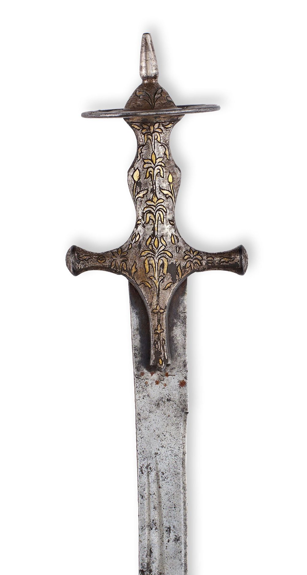 Lot 110: A GOLD KOFTGARI TULWAR SWORD, INDIA, 18TH - 19TH CENTURY