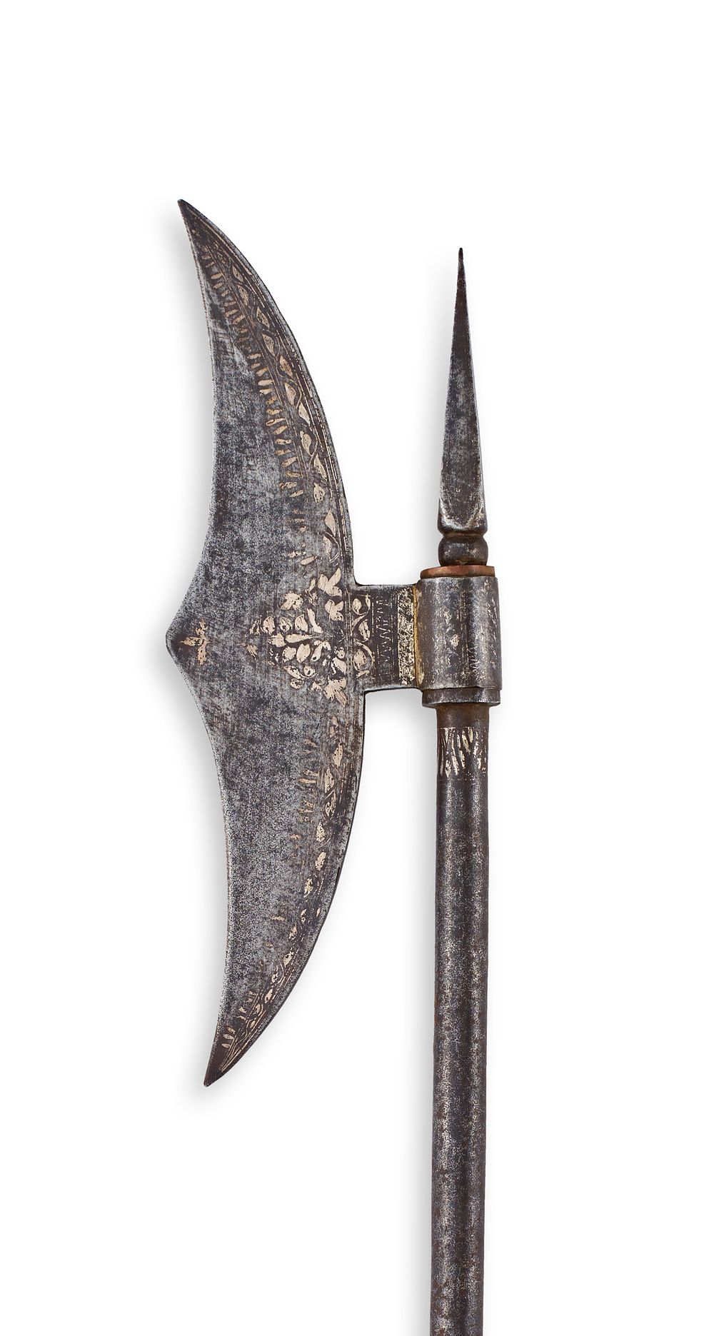 Lot 112: AN INDO-PERSIAN STEEL TABARZIN AXE, 19TH CENTURY
