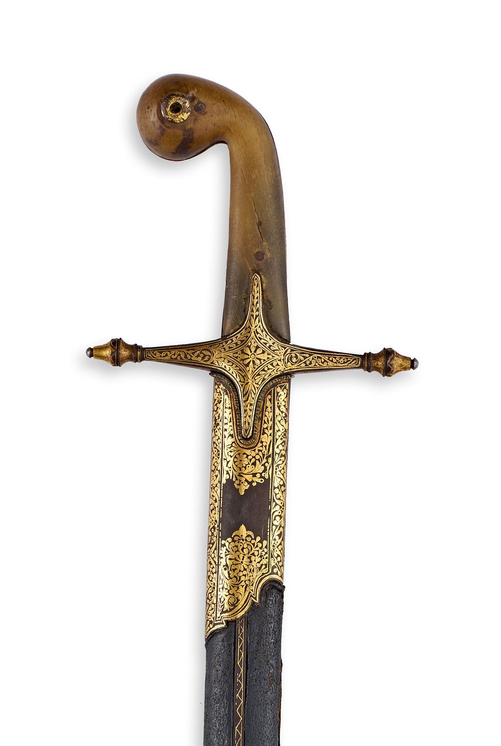 Lot 115: A PERSIAN SAFAVID SIGNED ASAD ALLAH WOOTZ STEEL SHAMSHIR SWORD, 17TH CENTURY