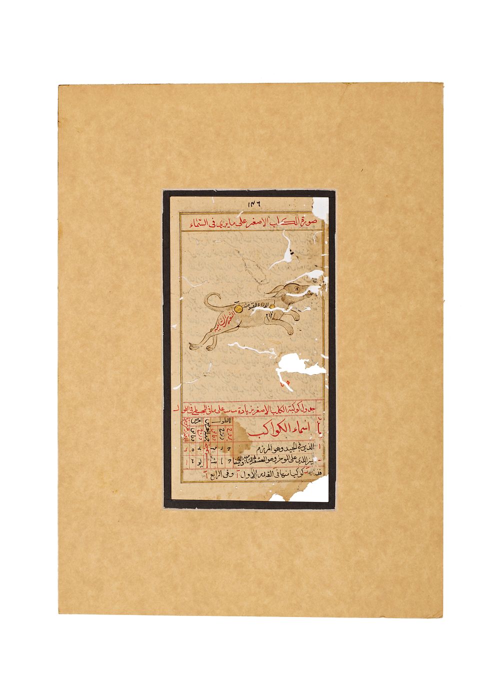 Lot 148: AN ILLUMINATED ISLAMIC ASTRONOMICAL MANUSCRIPT LEAF FROM AL-SUFI'S BOOK OF FIXED STARS, CENTRAL ASIAN, 15TH - 16TH CENTURY