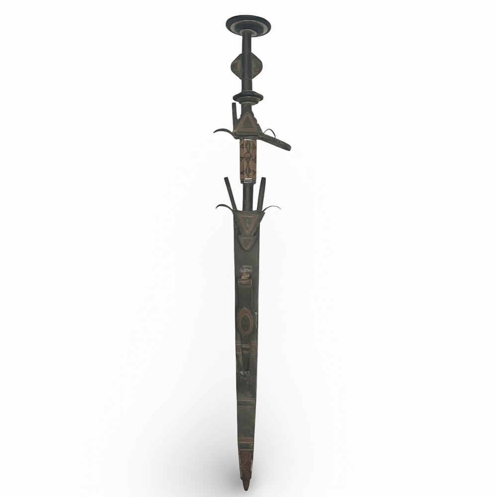 Lot 133: A TUAREG TAKOUBA SWORD AND MATCHING SCABBARD, AFRICA, 19TH CENTURY