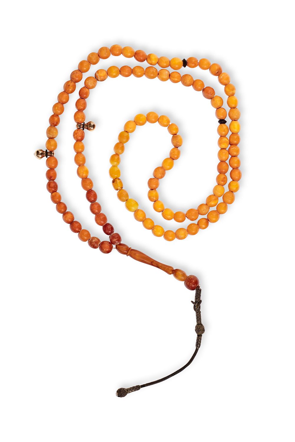 Lot 50: ISLAMIC AMBER PRAYER BEADS, OTTOMAN TURKEY, 19TH CENTURY