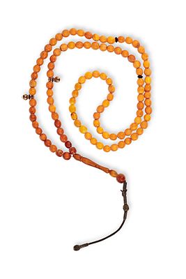 ISLAMIC AMBER PRAYER BEADS, OTTOMAN TURKEY, 19TH CENTURY . A set of Islamic prayer beads, or 