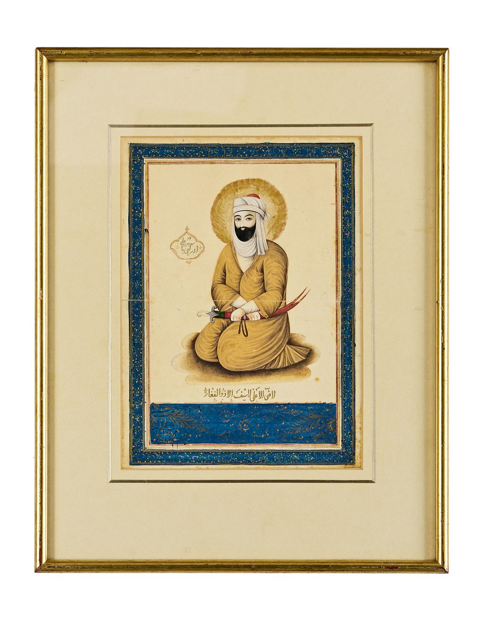 Lot 160: A PERSIAN QAJAR PAINTING OF IMAM ALI, 19TH CENTURY