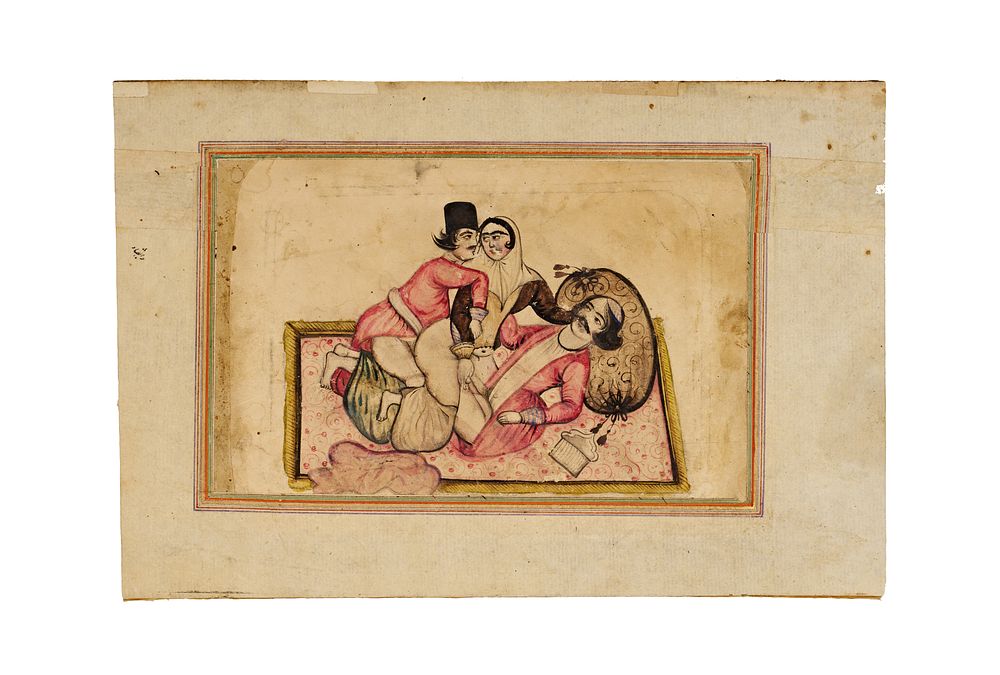 Lot 210: A Qajar Erotic Page, Iran, 19th Century
