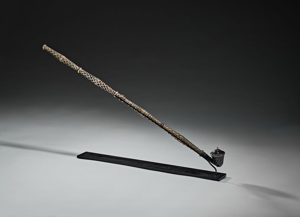 Lot 46: An Ottoman Silver-Mounted Tophane Chibouk Tobacco Pipe, Turkey Istanbul, 19th Century