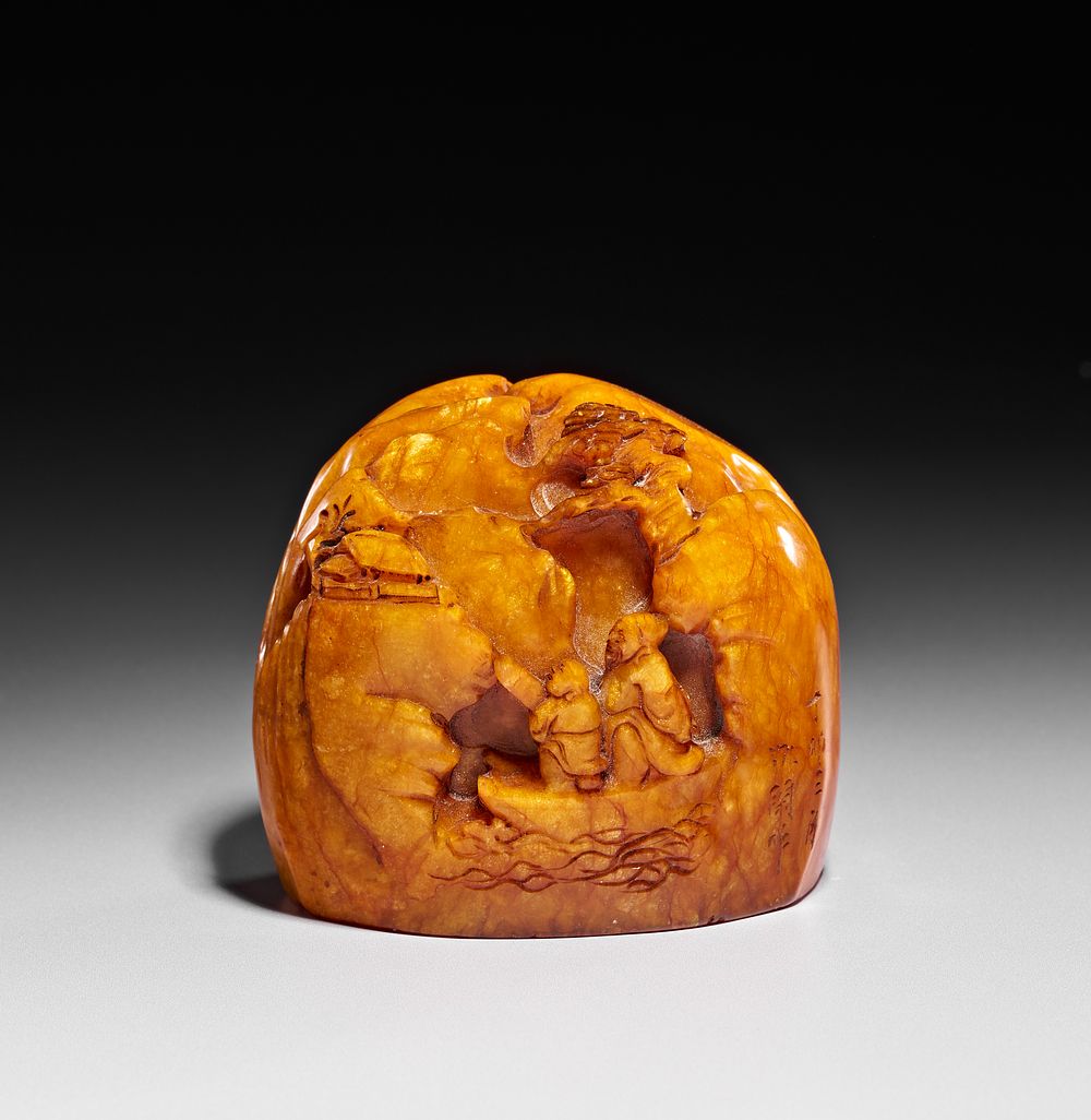 Lot 367: A CHINESE CARVED SHOUSHAN TIANHUANG STONE LANDSCAPE SEAL