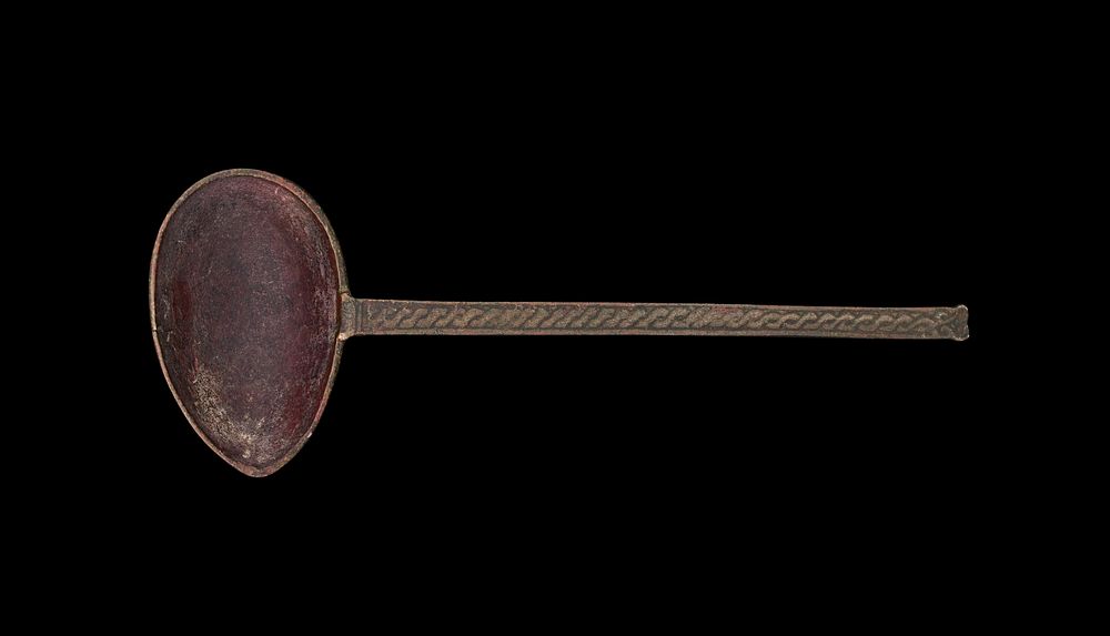 Lot 287: AN ANCIENT KHORASAN SMALL BRONZE SPOON, PERSIA, 12TH CENTURY
