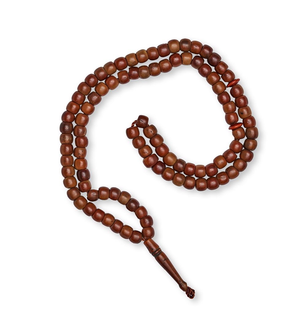 Lot 169: ISLAMIC 99-BEAD CARVED WOOD TASBIH PRAYER STRAND
