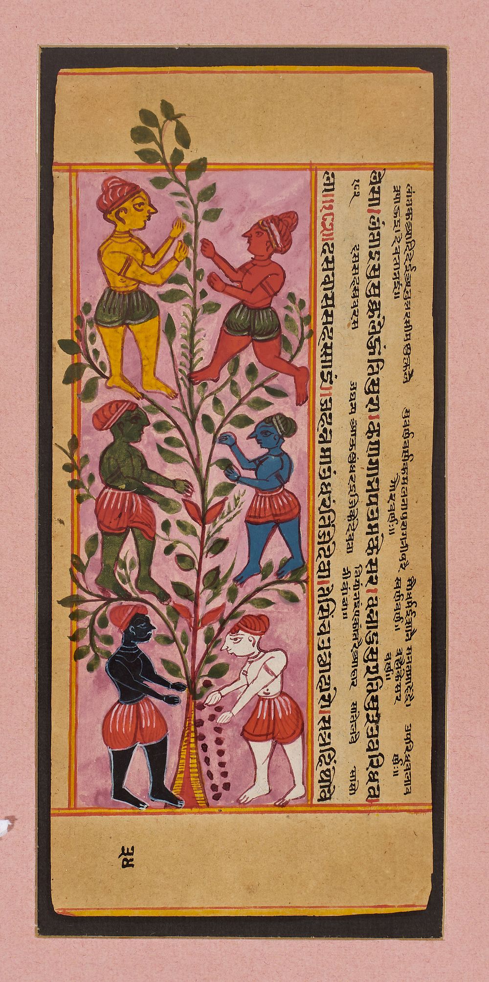 Lot 196: A JAIN PAINTING DEPICTING THE LESHYA-VRKSHA TREE OF SOUL, WESTERN INDIA, 18TH-19TH CENTURY