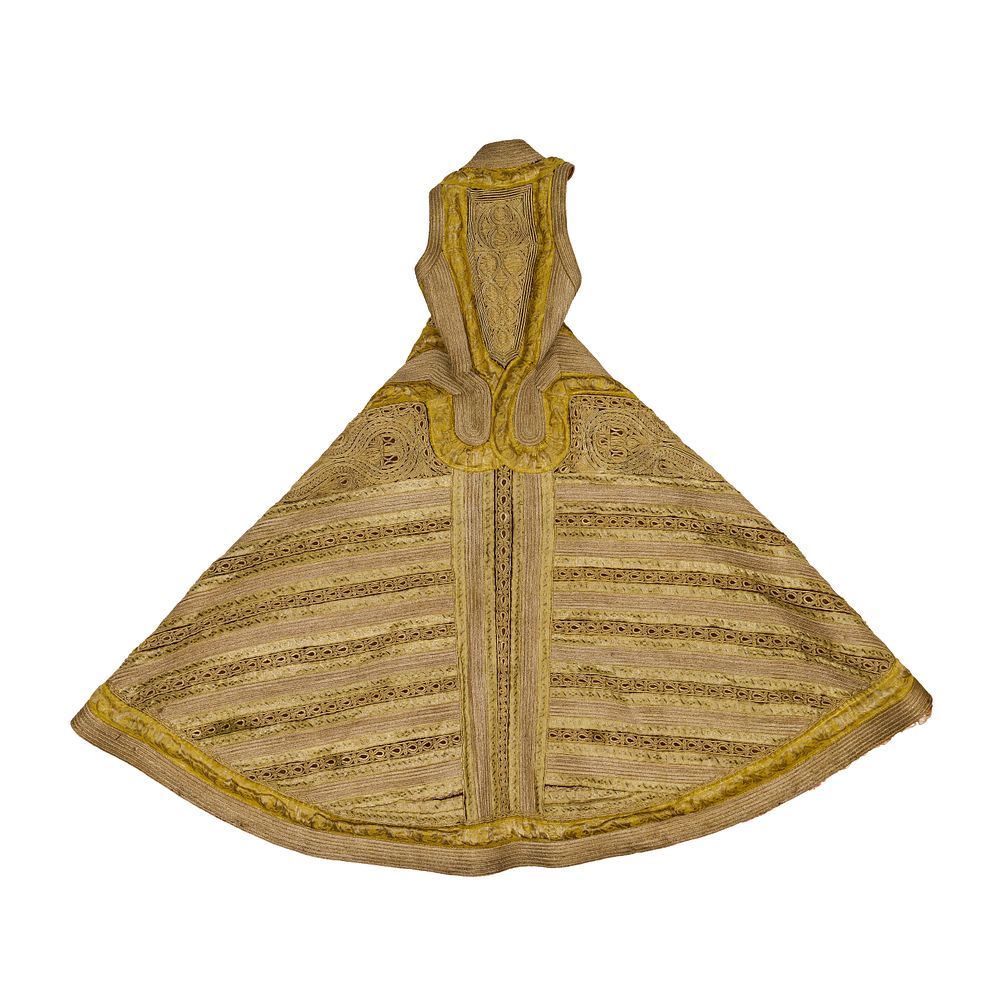 Lot 278: AN OTTOMAN BALKAN GOLD METALLIC EMBROIDERED CEPKEN VEST, EARLY 19TH CENTURY