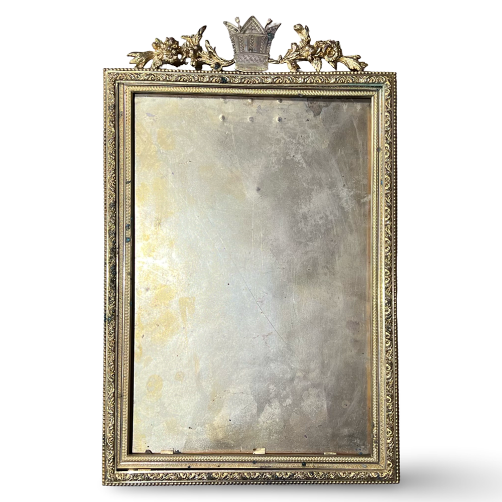 Lot 187: A PAHLAVI ERA GILT METAL EASEL BACK DRESSING TABLE MIRROR, 20TH CENTURY