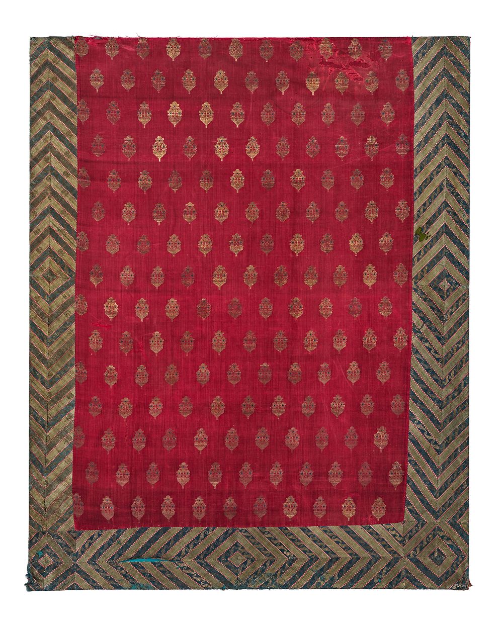 Lot 289: A LARGE SAFAVID EMBROIDERED TEXTILE PANEL, PERSIA, 17TH CENTURY
