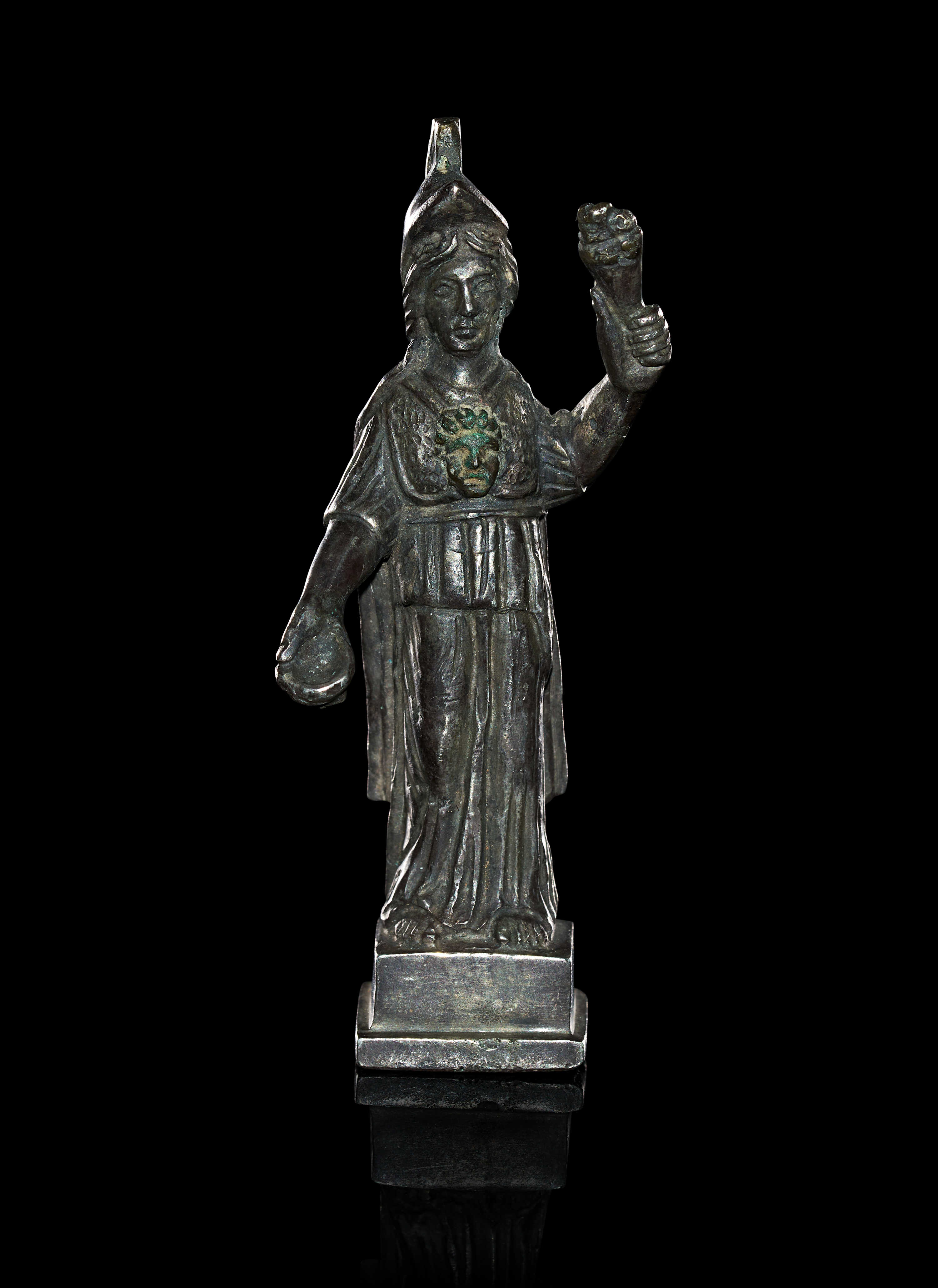 A SILVER ROMAN FIGURE OF THE GODDESS MINERVA, CIRCA 1ST - 2ND CENTURY A.D.