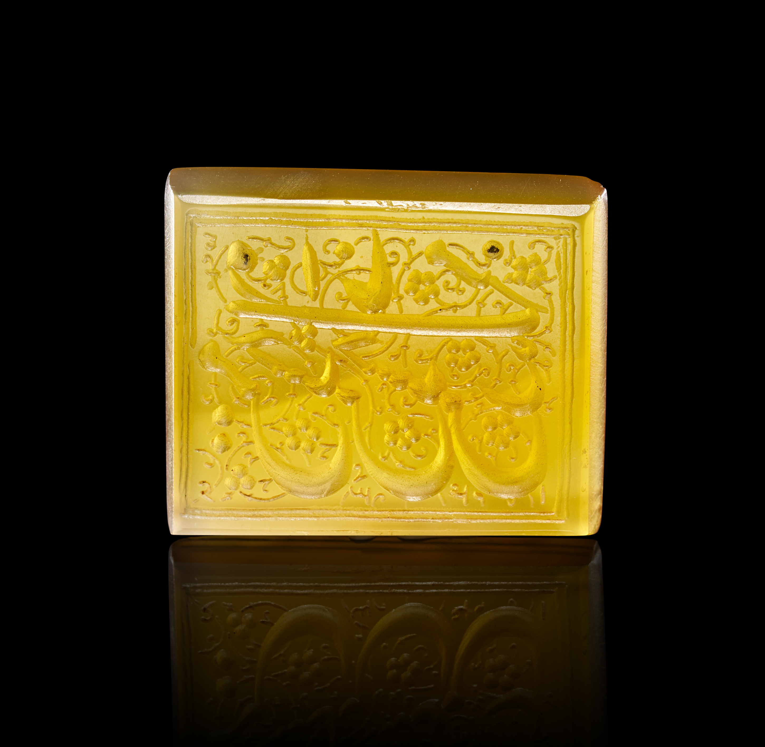 A QAJAR AGATE CALLIGRAPHIC SEAL, LATE 19TH CENTURY