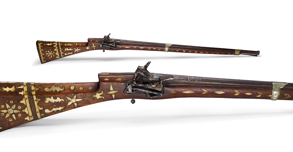 Lot 175: AN OTTOMAN BONE INLAID MIQUELET LOCK RIFLE (TUFEK), TURKEY, 19TH CENTURY
