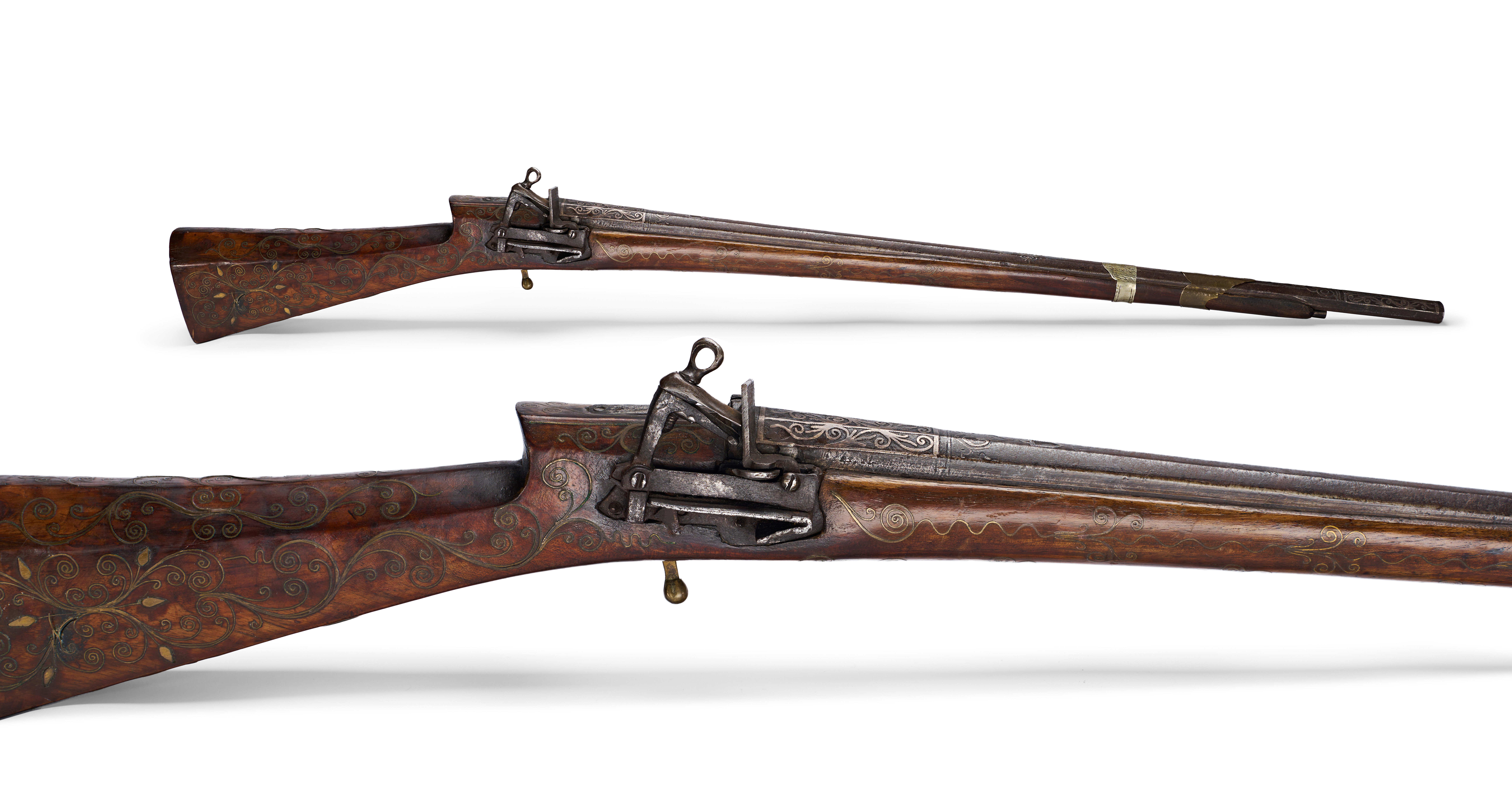 AN OTTOMAN MIQUELET LOCK RIFLE TUFEK LONG GUN, TURKEY, 19TH CENTURY