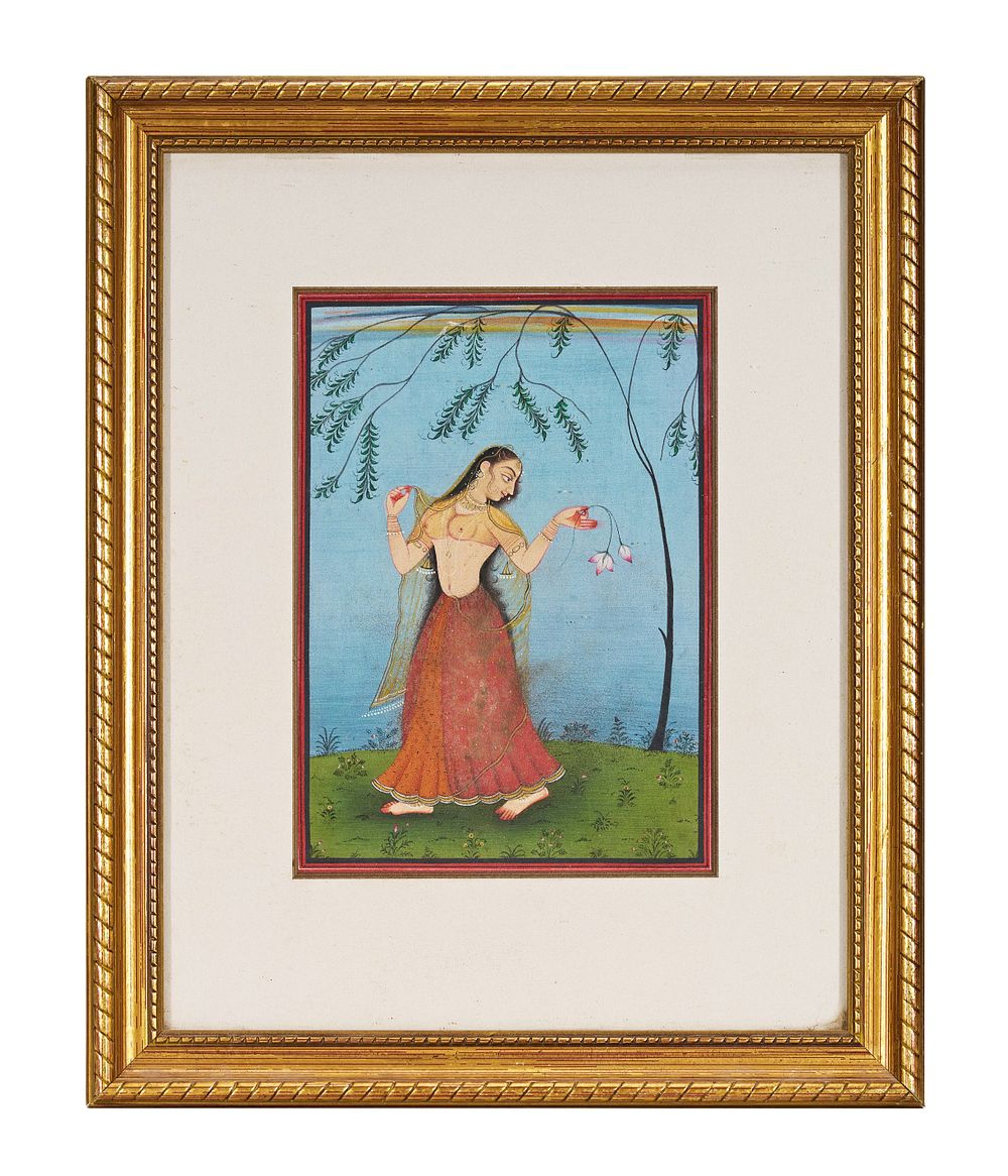 Lot 278: A RAJASTHANI MINIATURE PAINTING OF A NAYIKA OR RAGINI, LATE 19TH OR EARLY 20TH CENTURY