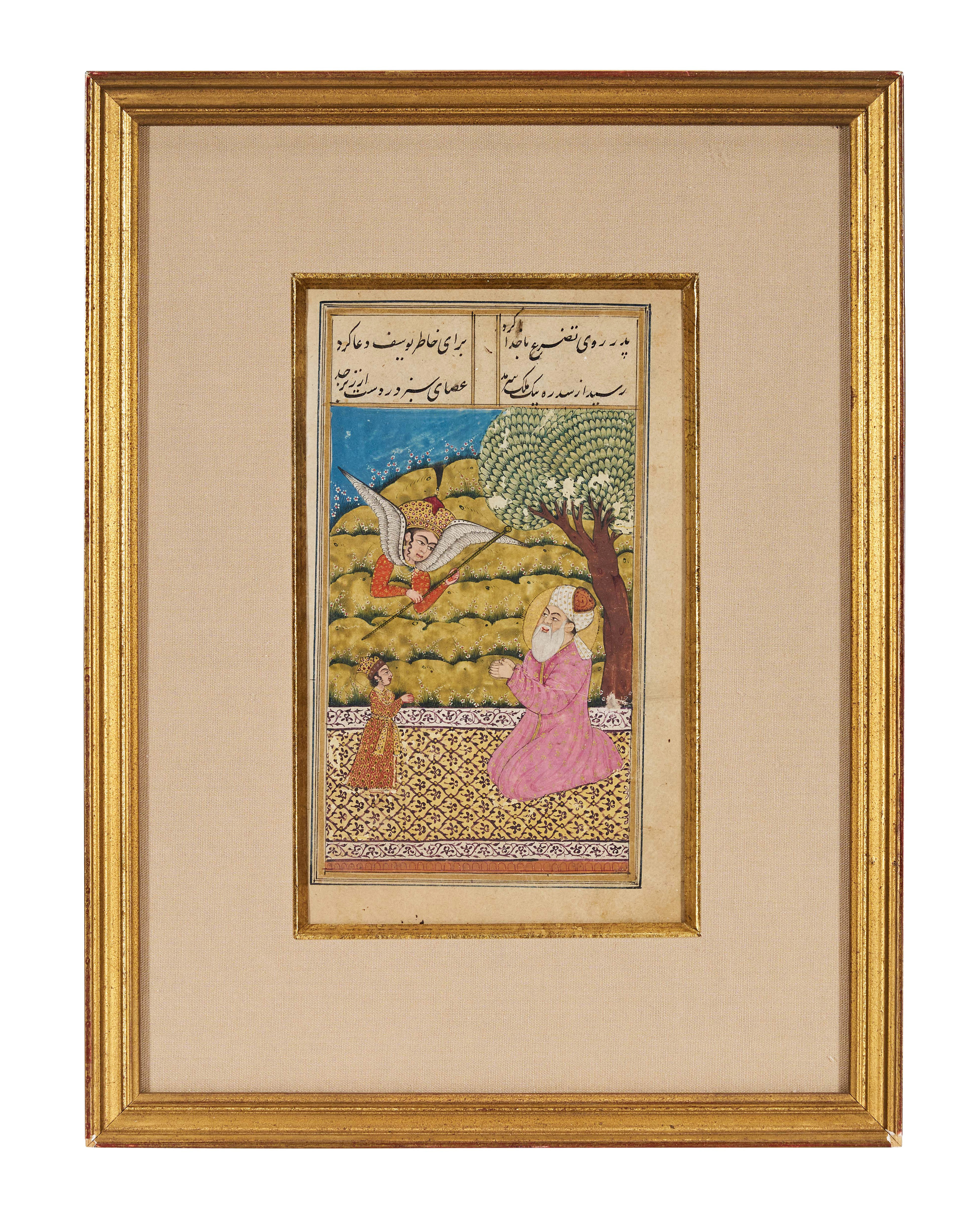 A KASHMIRI MINIATURE PAINTING ILLUSTRATING JOSEPH AND JACOB, INDIA, 18TH CENTURY
