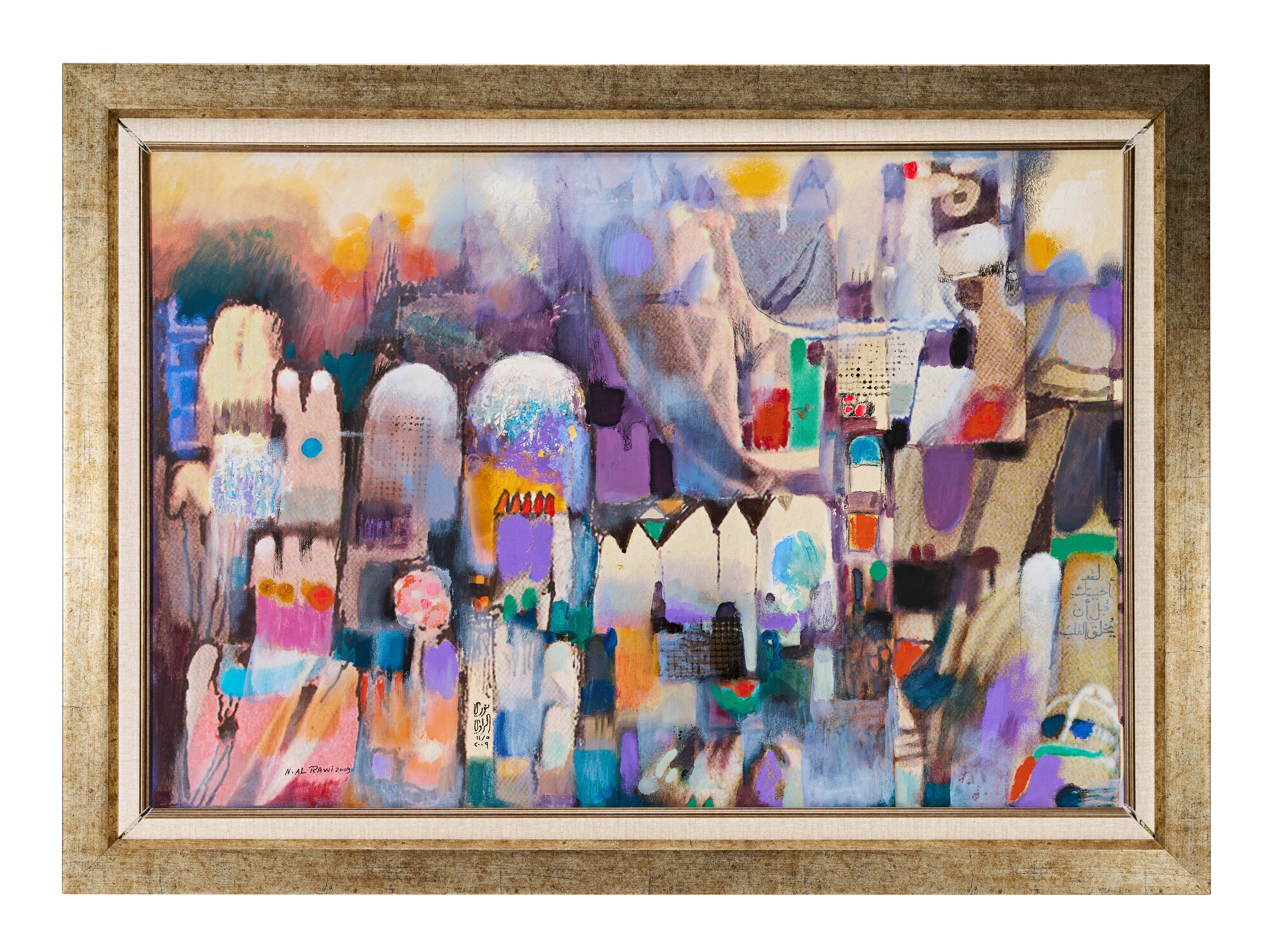NOURI AL-RAWI (IRAQI, 1925-2014), ABSTRACT ARCHITECTURAL COMPOSITION, OIL ON CANVAS, 2009