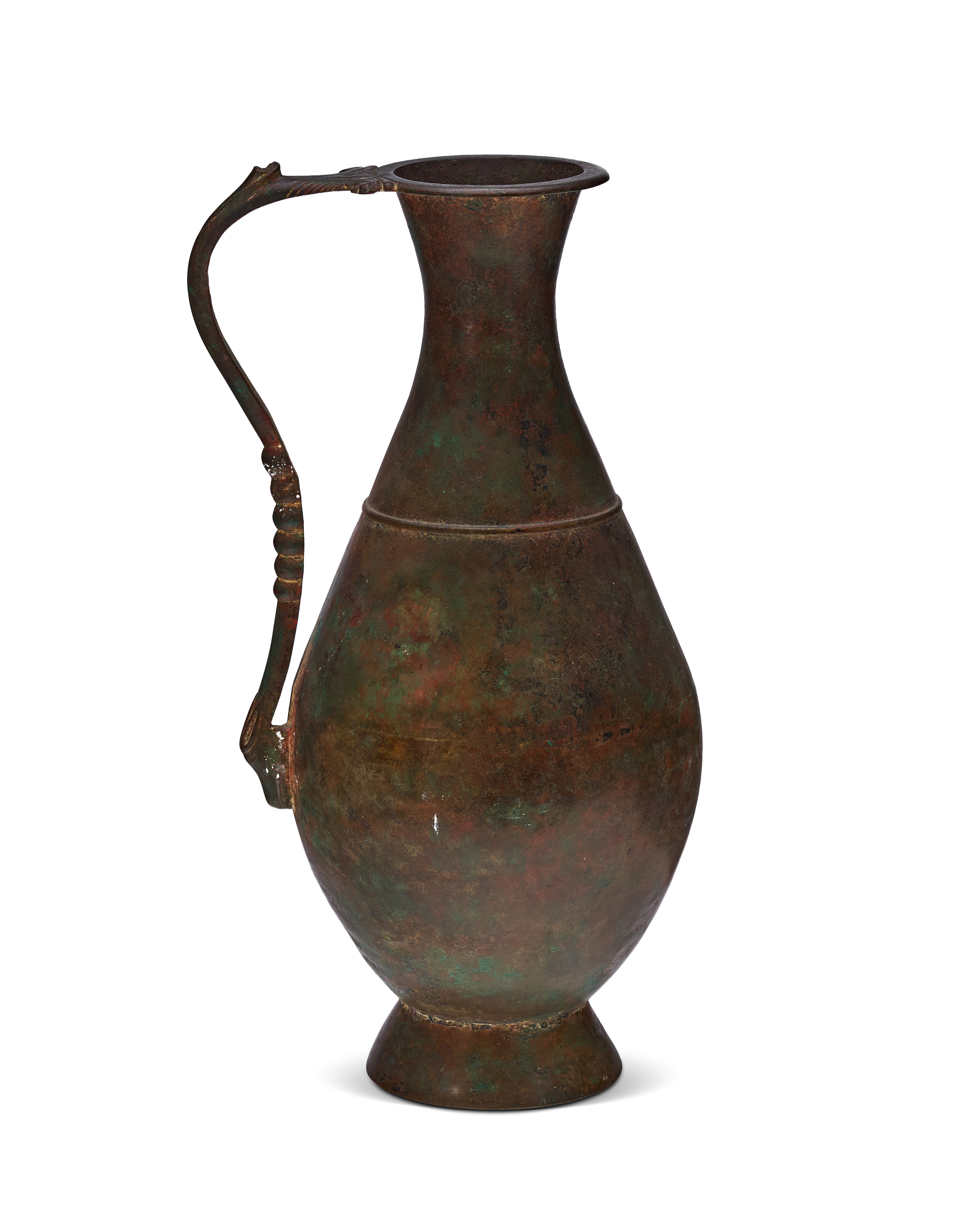 A MONUMENTAL UMAYYAD OR EARLY ABBASID BRONZE EWER, 8TH - 9TH CENTURY