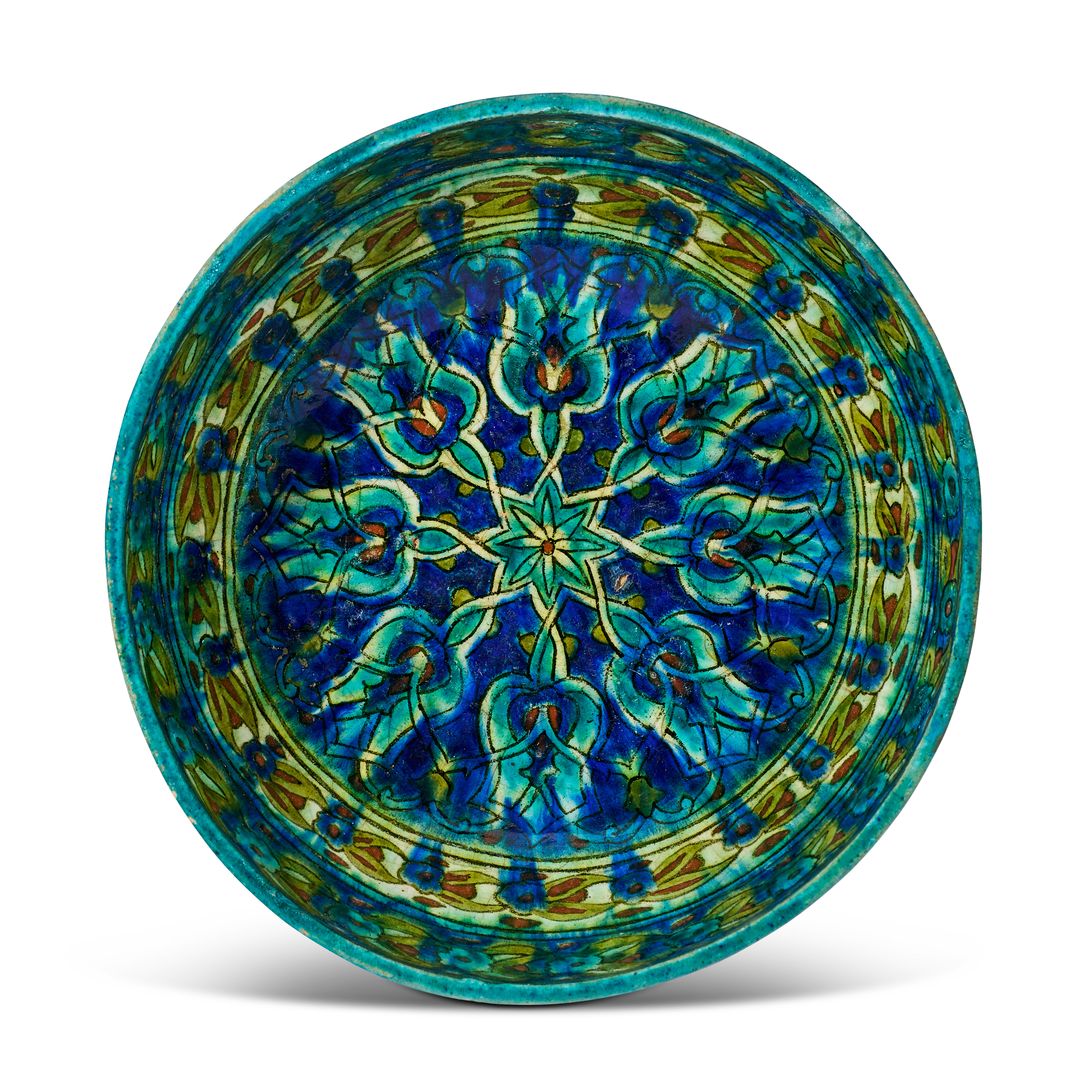 A PALESTINIAN POTTERY BOWL IN THE IZNIK STYLE, JERUSALEM, EARLY 20TH CENTURY