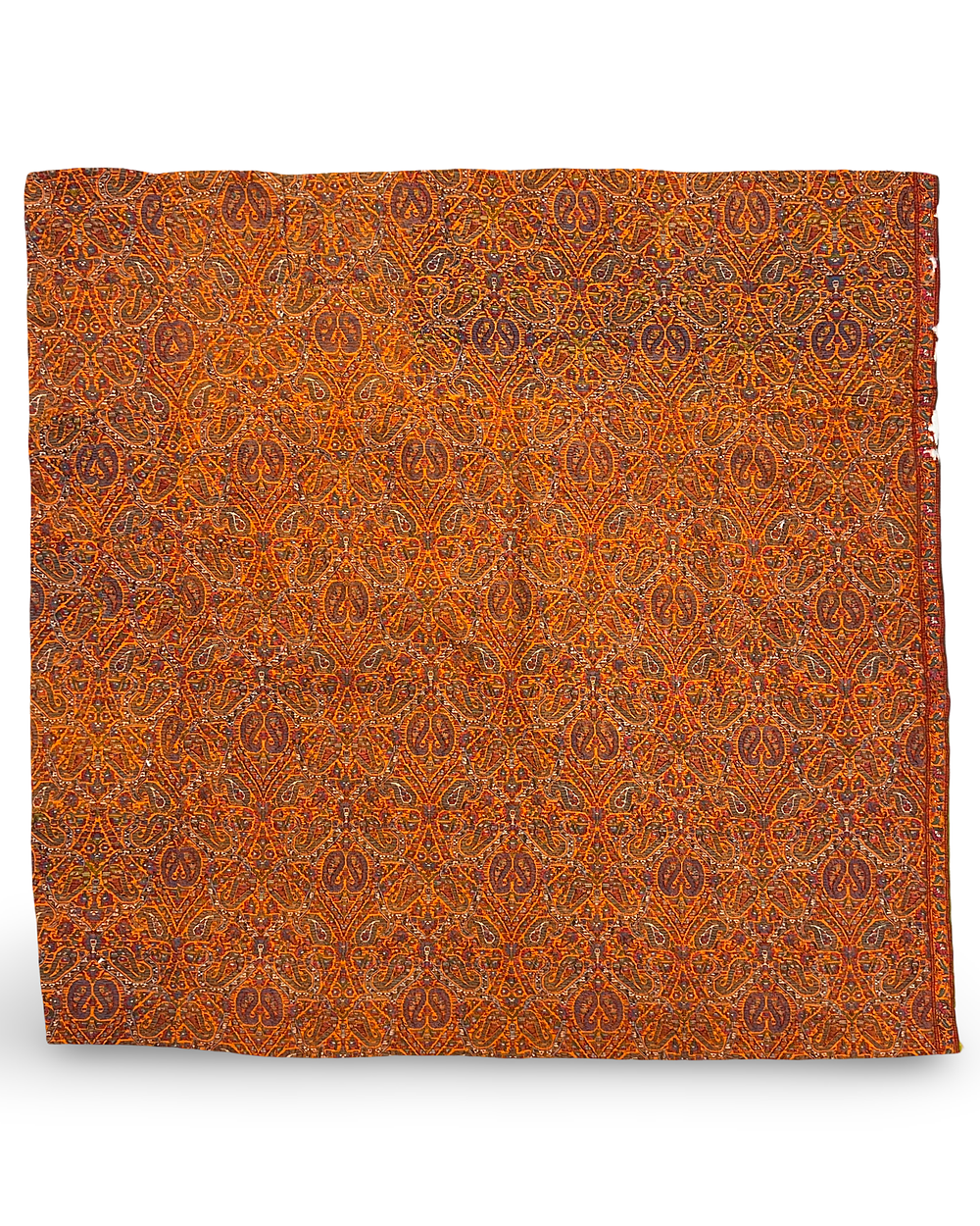 Lot 314: AN ANTIQUE NEEDLE WORK KASHMIRI KANI WOVEN SHAWL, 19TH CENTURY