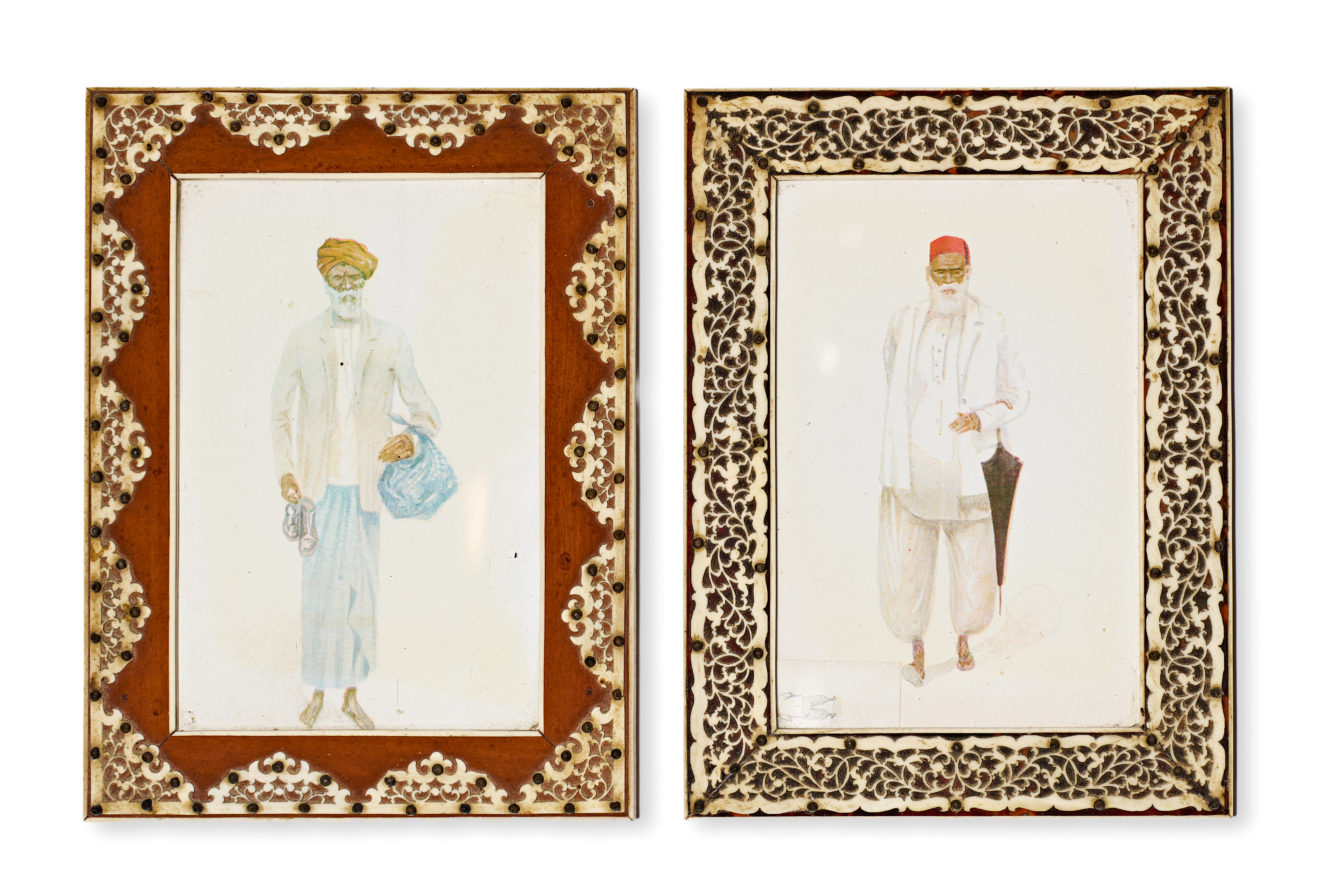A PAIR ANGLO-INDIAN BONE INLAID FRAMES, 19TH CENTURY