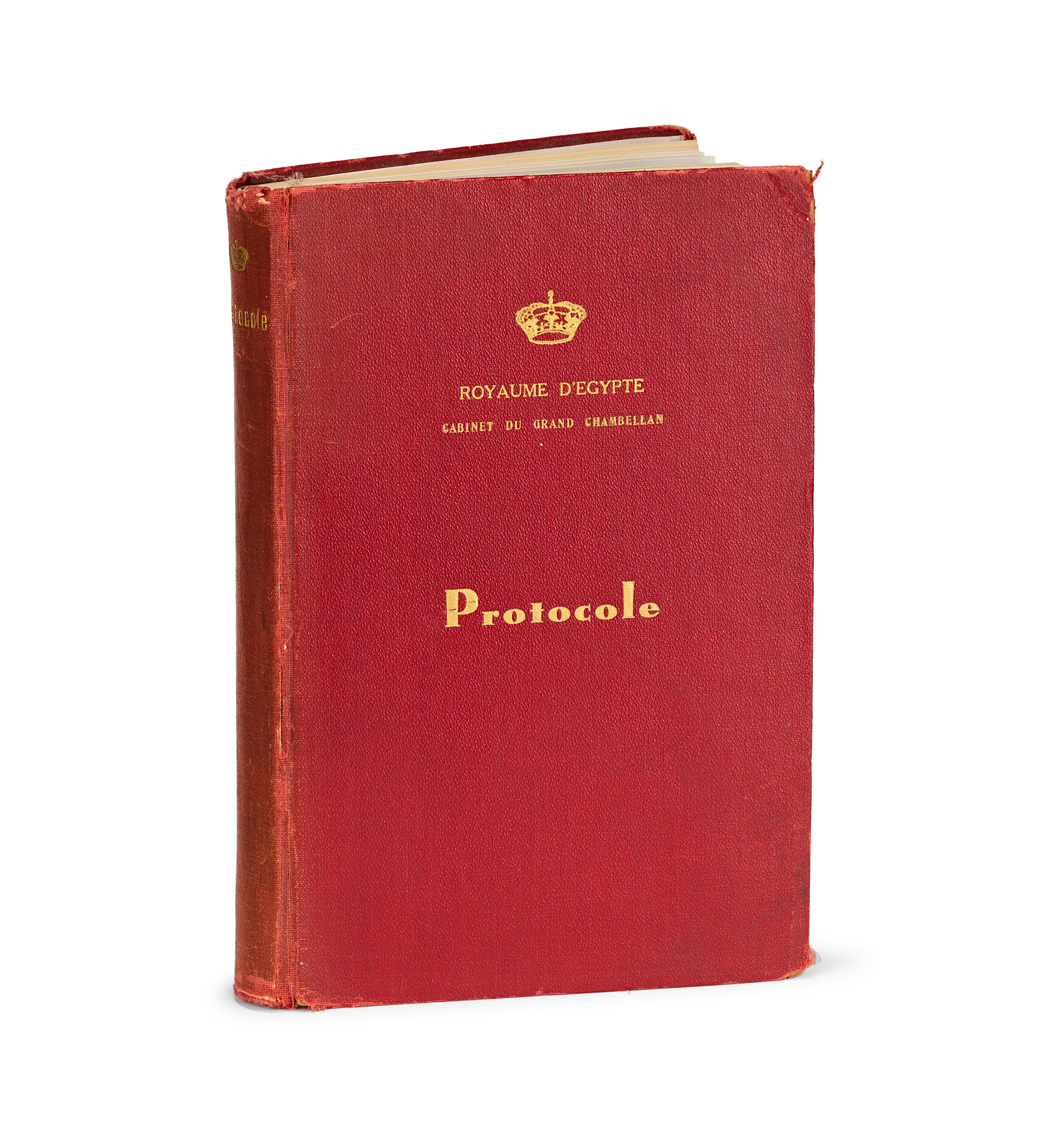 OFFICE OF THE GRAND CHAMBERLAIN BOOK, CABINET DU GRAND CHAMBELLAN. PROTOCOLE. ROYAUME D'EGYPTE, C. 1930-1940.