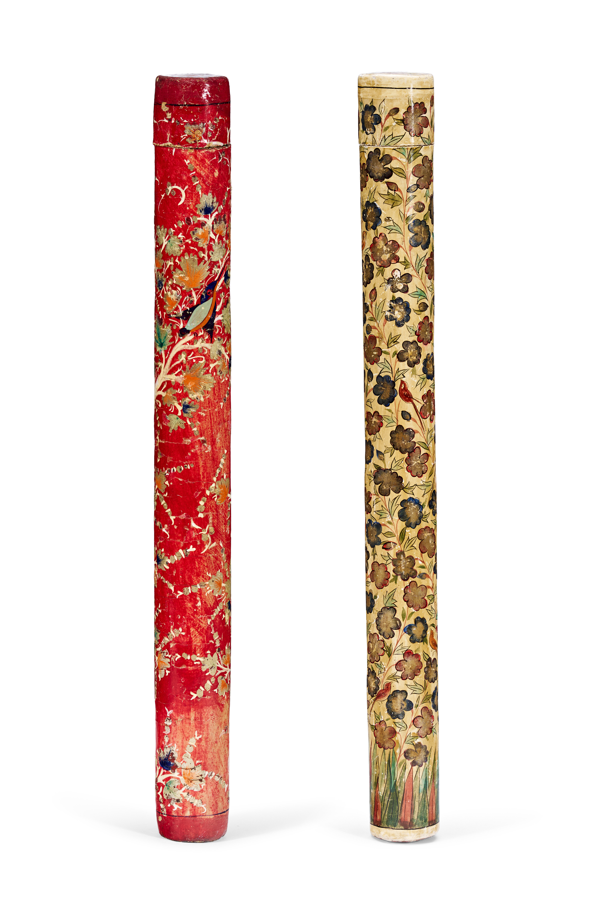 TWO OTTOMAN LACQUERED PAPIER-MACHE DOCUMENT CASES, LATE 19TH CENTURY