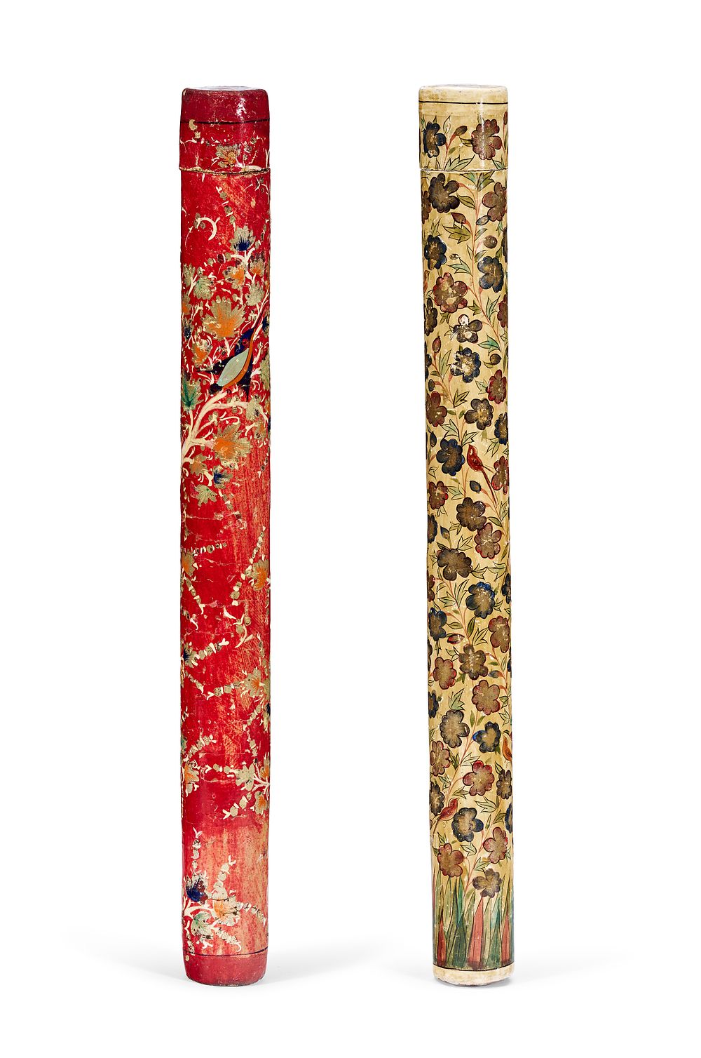 Lot 225: TWO OTTOMAN LACQUERED PAPIER-MACHE DOCUMENT CASES, LATE 19TH CENTURY