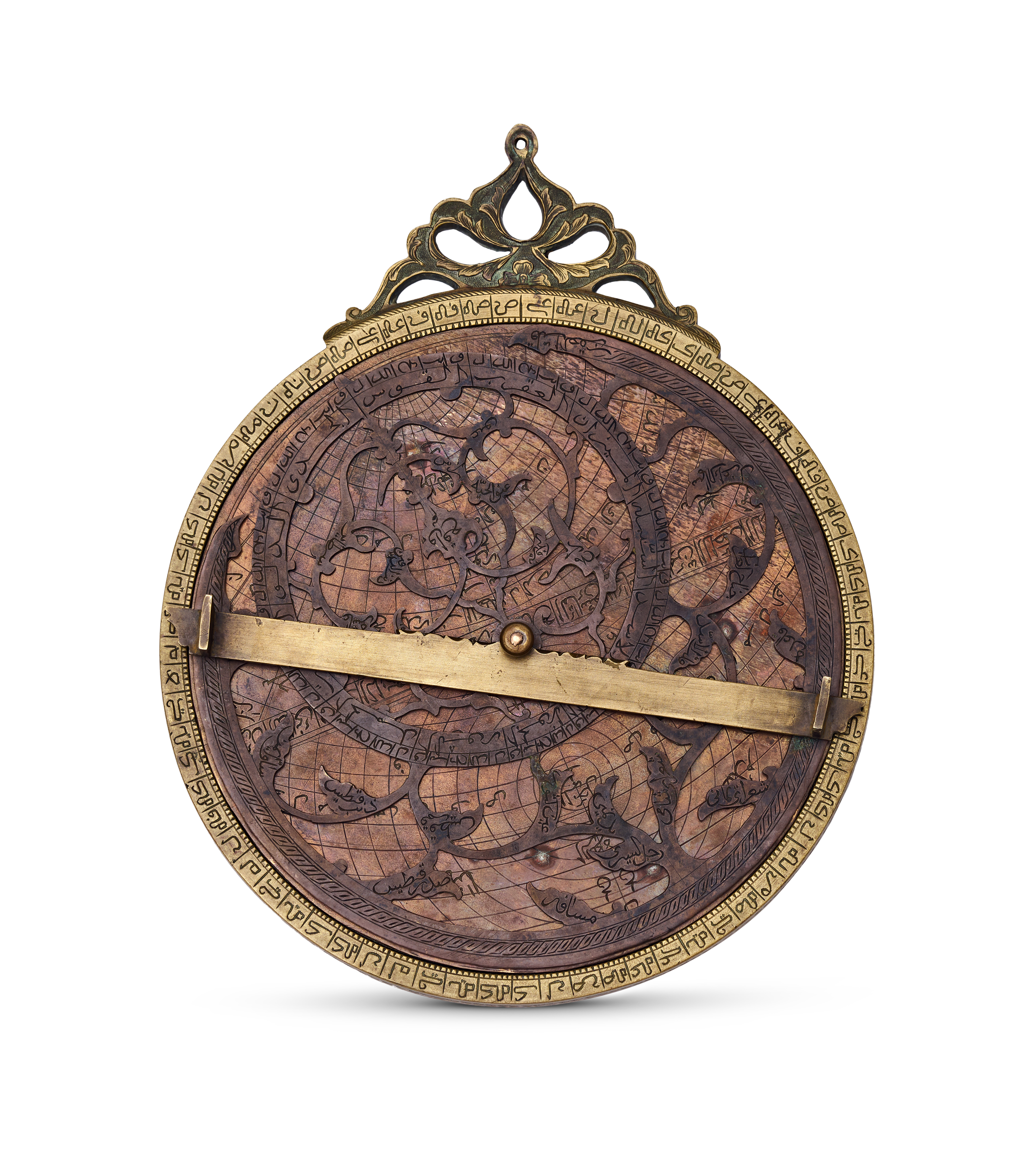 A PERSIAN OR INDO-PERSIAN BRASS PLANISPHERIC ASTROLABE, 18TH - 19TH CENTURY