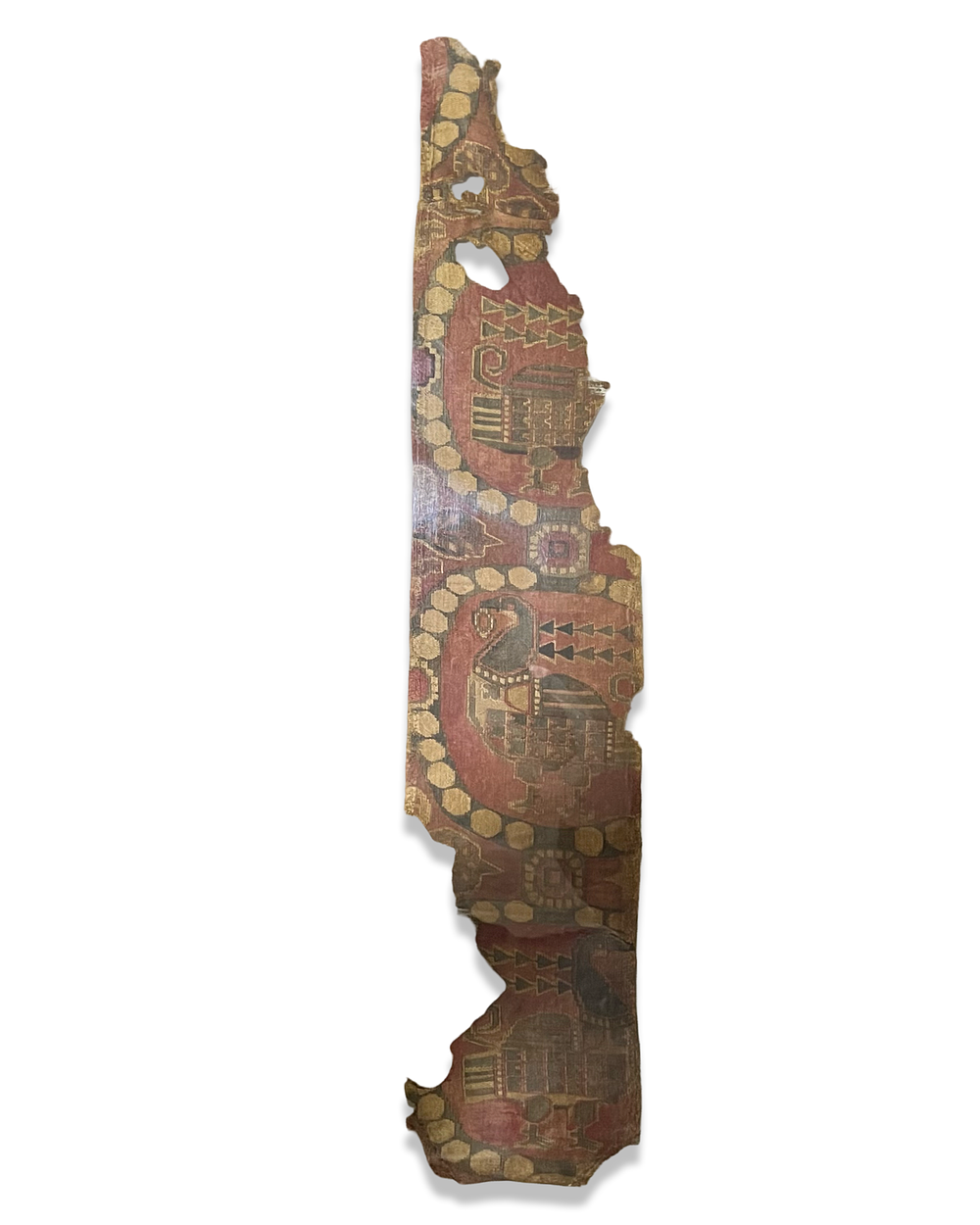 Lot 348: A SELJUK OR EALY ILLKHANID SILK TEXTILE FRAGMENT, PERSIA, 12TH - 13TH CENTURY