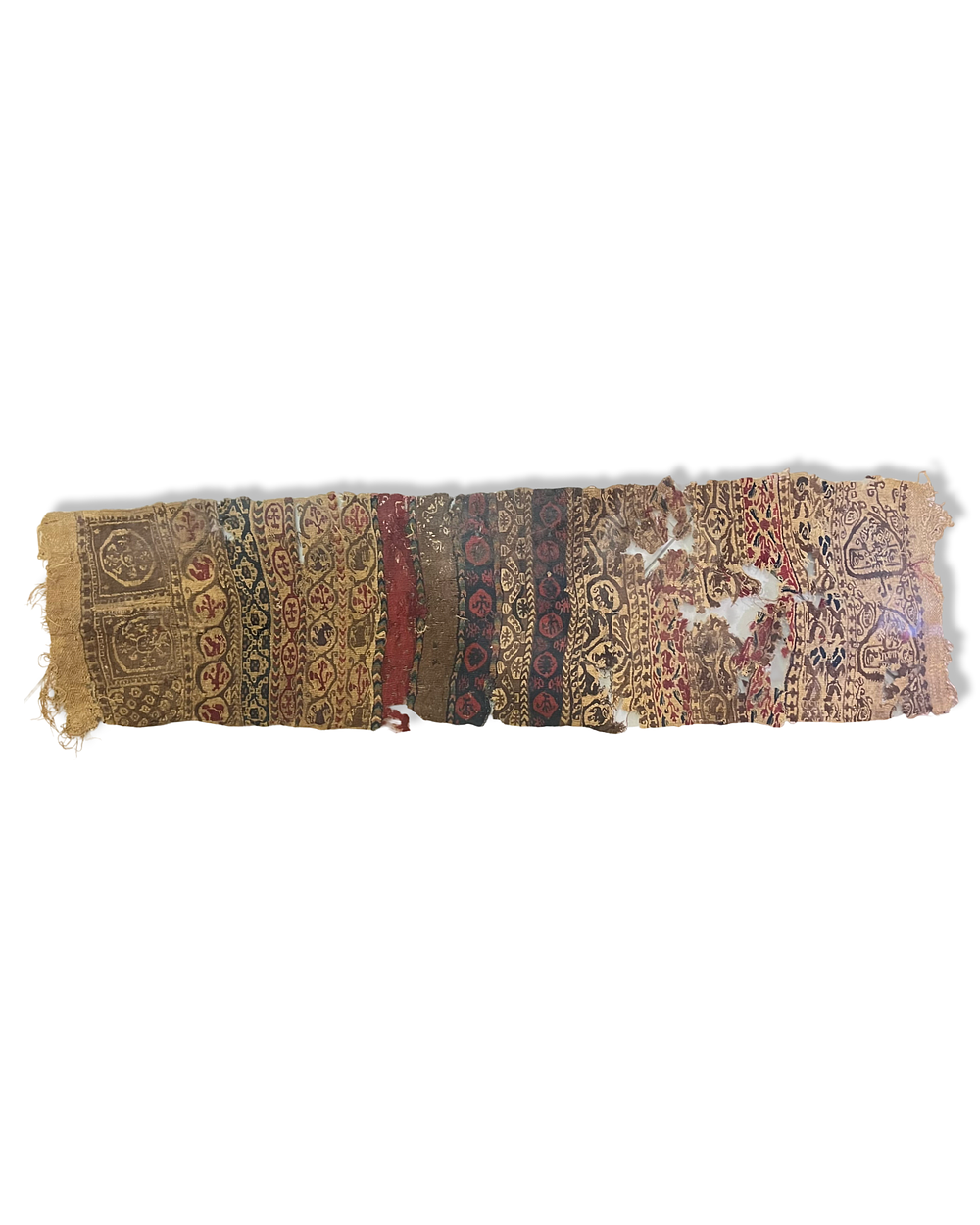 Lot 349: A COPTIC WOVEN LINEN AND WOOL TEXTILE FRAGMENT, EGYPT, 11TH - 12TH CENTURY