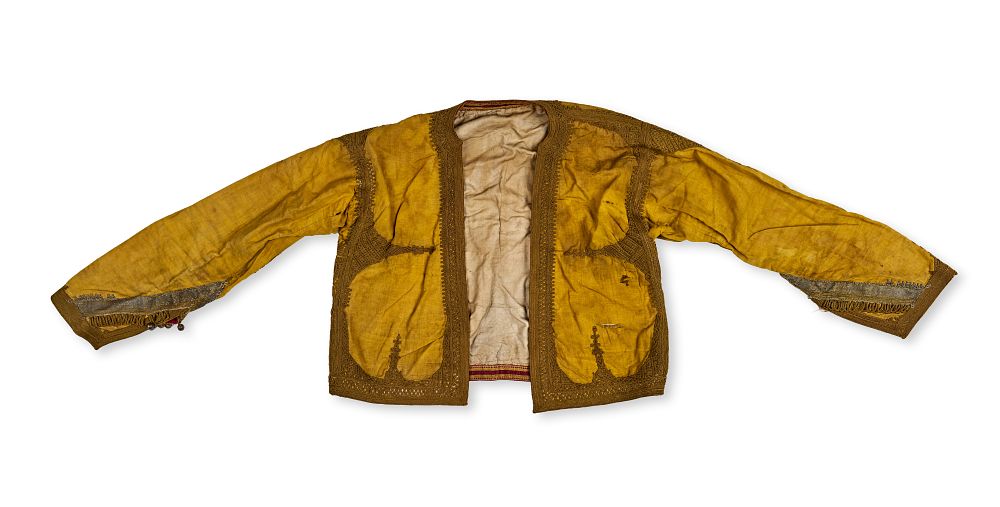 Lot 359: AN OTTOMAN OR BALKAN EMBROIDERED SHORT METALLIC EMBROIDERED JACKET, LATE 19TH CENTURY