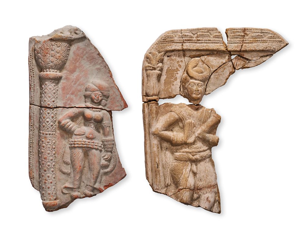 Lot 331: A PAIR OF INDIAN TERRACOTTA RELIEF FRAGMENTS, SHUNGA OR KUSHAN PERIOD, 1ST – 3RD CENTURY A.D