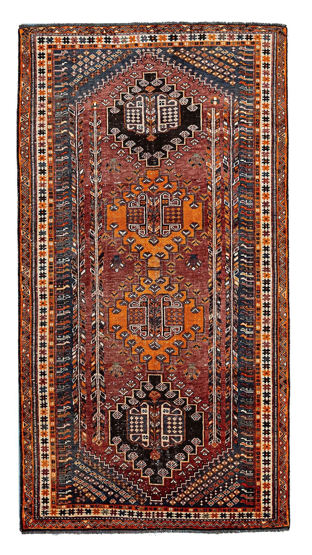 Lot 374: A QASHQAI HAND-KNOTTED WOOL TRIBAL RUG, SOUTHWEST PERSIA, CIRCA 1920