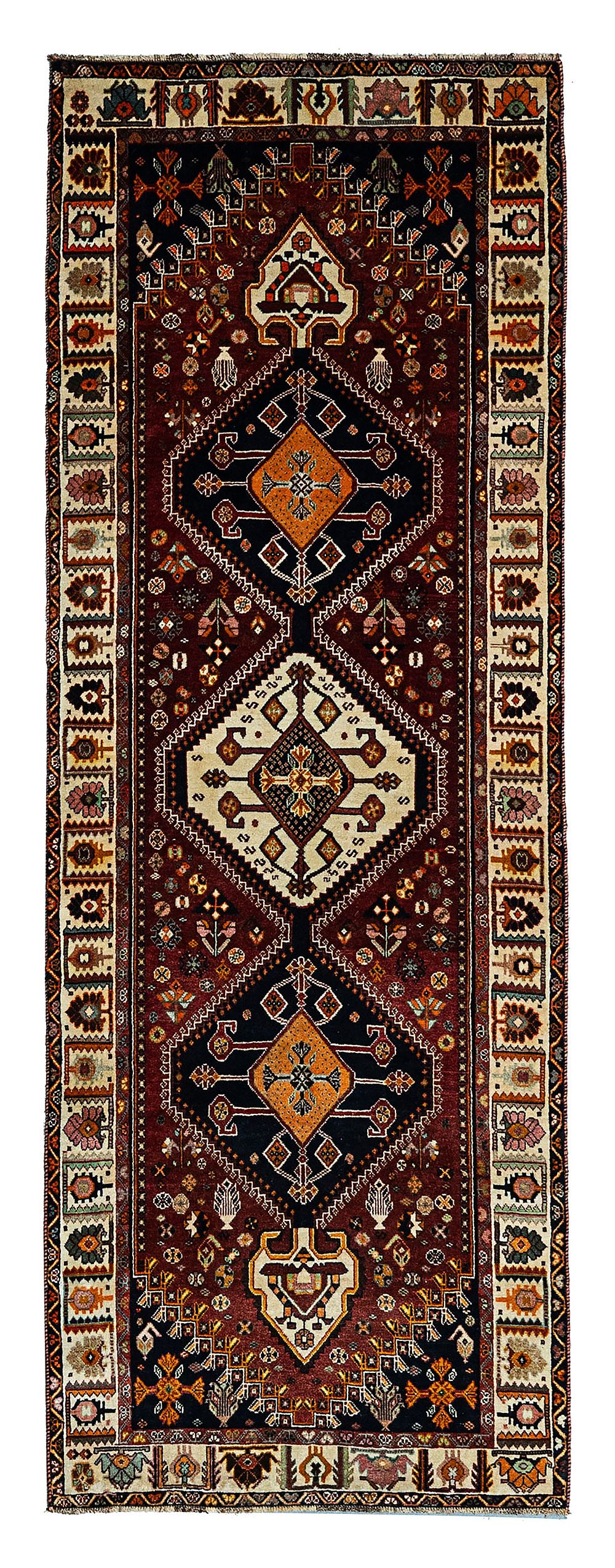 Lot 375: A PERSIAN QASHQAI TRIBAL RUNNER, CIRCA 1980S