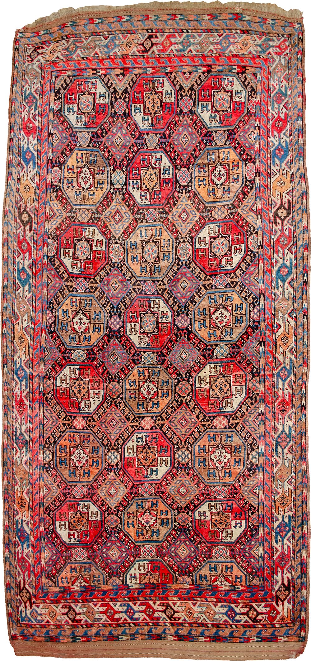 Lot 377: A QOOCHAN HAND KNOTTED WOOL CARPET, CIRCA 1900