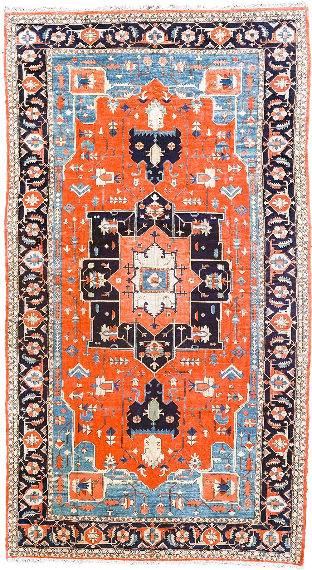 Lot 384: A LARGE HAND-KNOTTED KARAJAR CARPET, CIRCA 2000