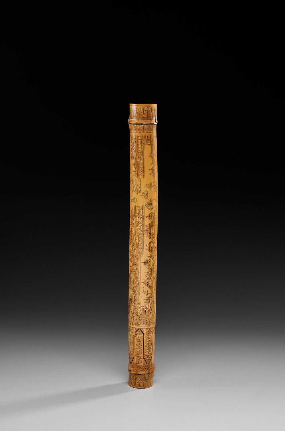 Lot 319: A RARE OTTOMAN BAMBO DOCUMENT HOLDER POSSIBLY BY HAMOUDA BIN ALHAJ, ALGERIA, 19TH CENTURY