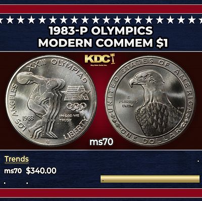 1983-p Olympics Modern Commem Dollar $1 ms70 SEGS.