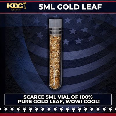 Scarce 5ml Vial of 100% Pure Gold Leaf. Wow! Cool!.
