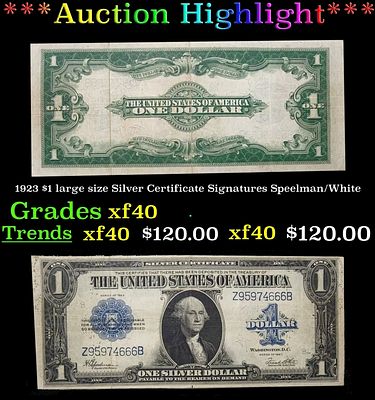 1923 $1 large size Silver Certificate Grades xf Signatures Speelman/White. Fr-237 The term 