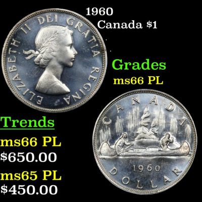 1960 Canada Dollar $1 Grades GEM+ UNC PL